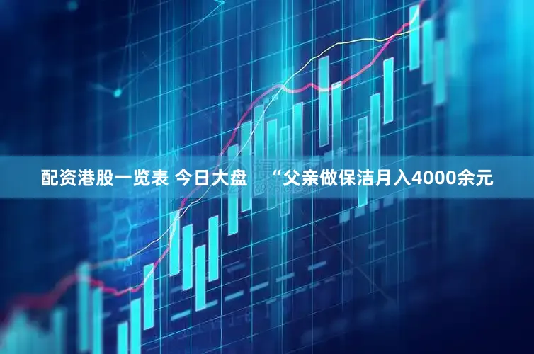 配资港股一览表 今日大盘    “父亲做保洁月入4000余元