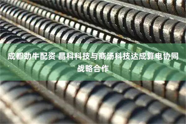 成都劲牛配资 晶科科技与商汤科技达成算电协同战略合作