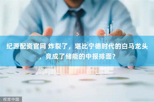 纪源配资官网 炸裂了，堪比宁德时代的白马龙头，竟成了储能的中报排面？